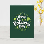 Green Shamrock Pattern Day Card Karte (Gelbe Blume)