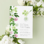 Green Shamrock Purple Clover Irish Baby Shower Einladung