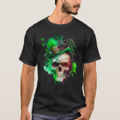 Green Shamrock Skull Irish Ireland St Patricks Day T-Shirt (Vorderseite)