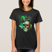 Green Shamrock Skull Irish Ireland St Patricks Day T-Shirt (Vorderseite)