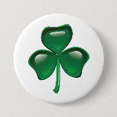 Green Shamrock Three-Leaf Clover Button (Vorderseite)