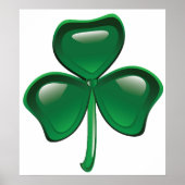 Green Shamrock Three-Leaf Clover Poster (Vorne)