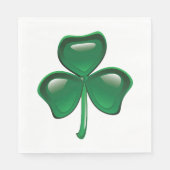 Green Shamrock Three-Leaf Clover Serviette (Vorderseite)