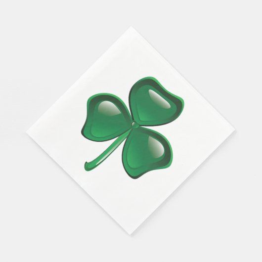 Green Shamrock Three-Leaf Clover Serviette (Ecke)
