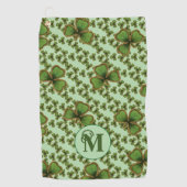 Green Shamrock Vintage Style Clovers Irish Golfhandtuch (Vorderseite)