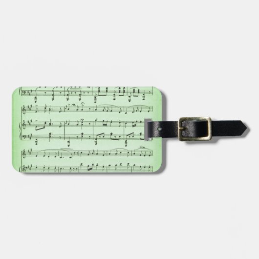 Green Sheet Music Gepäckanhänger (Vorderseite horizontal)