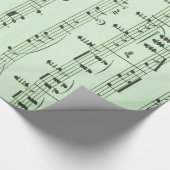 Green Sheet Music Geschenkpapier (Ecke)
