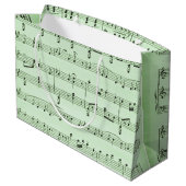 Green Sheet Music Große Geschenktüte (Rückseite Schrägansicht)