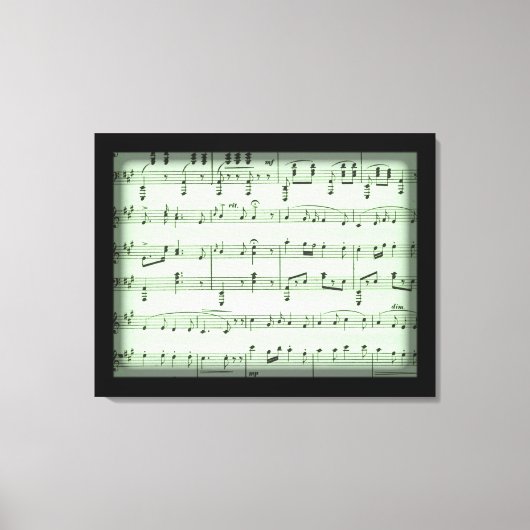Green Sheet Music Leinwanddruck (Vorderseite)