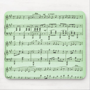 Green Sheet Music Mousepad