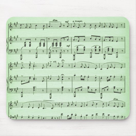 Green Sheet Music Mousepad (Vorne)