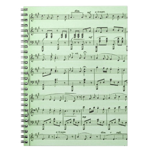 Green Sheet Music Notizblock (Vorderseite)