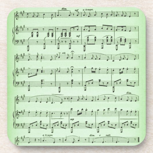 Green Sheet Music Untersetzer (Vorderseite)