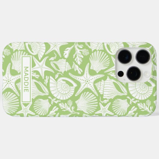 Green Shells Personalized Case-Mate iPhone Hülle (Rückseite (Horizontal))