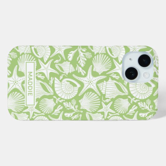 Green Shells Personalized Case-Mate iPhone Hülle (Rückseite (Horizontal))