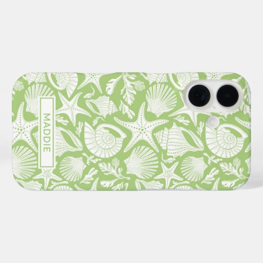 Green Shells Personalized Case-Mate iPhone Hülle (Rückseite (Horizontal))
