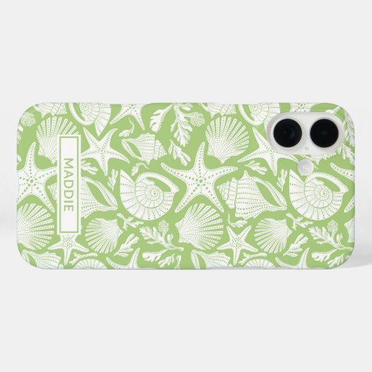 Green Shells Personalized Case-Mate iPhone Hülle (Rückseite (Horizontal))