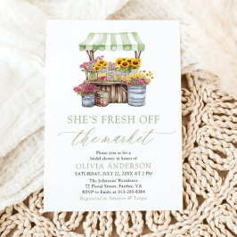 Green She's Fresh Off the Market Brautparty Einladung