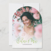 Green She's Tying the Knot Bridal Shower Photo Einladung (Rückseite)