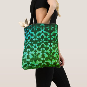 Green Shibori Print Muster Tote Bag Tasche