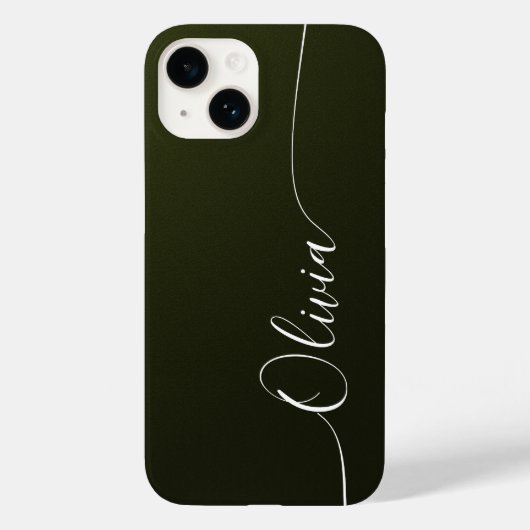 Green Shimmer Eleganter Calligrafy Script Name Case-Mate iPhone Hülle (Rückseite)