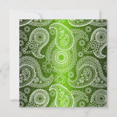 Green Shimmer White Lace Paisley Tischnummer (Rückseite)