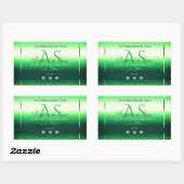 Green Shimmery Product Labels Rhinestones Monogram Rechteckiger Aufkleber (Blatt)
