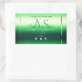 Green Shimmery Product Labels Rhinestones Monogram Rechteckiger Aufkleber (Tasche)