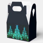 Green Shine of Stars on Christmas Tree Dark Geschenkschachtel (Geöffnet)