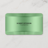 Green Shiny Metallic Design Stainless Steel Look Visitenkarte (Vorderseite)