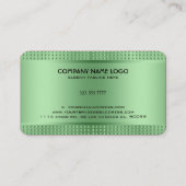 Green Shiny Metallic Design Stainless Steel Look Visitenkarte (Rückseite)