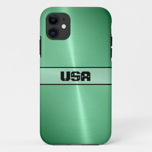 Green Shiny Stainless Steel Metal iPhone 11 Hülle