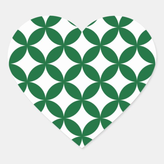 Green Shippo Heart Stickers (Vorderseite)