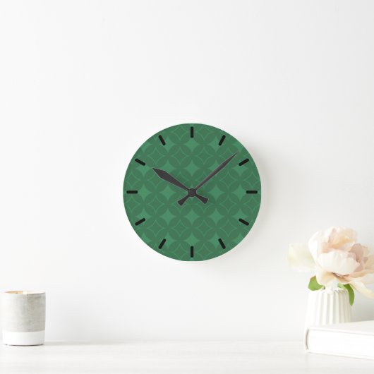 Green Shippo pattern Runde Wanduhr (Zuhause)