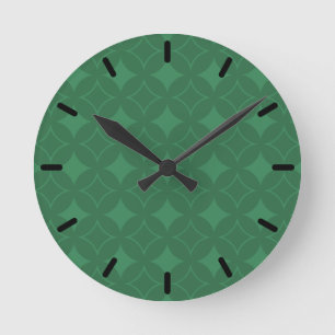 Green Shippo pattern Runde Wanduhr
