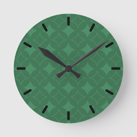 Green Shippo pattern Runde Wanduhr (Vorderseite)