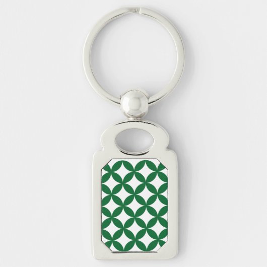 Green Shippo Rectangle Metal Schlüsselanhänger (Vorderseite)