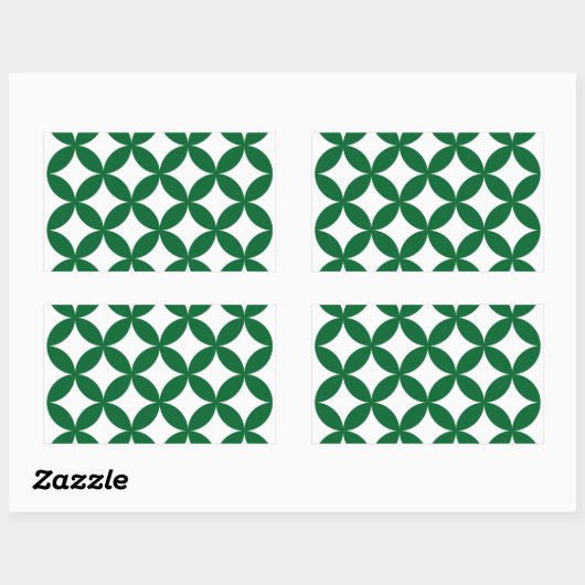 Green Shippo Rectangle Stickers (Blatt)
