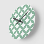 Green Shippo Round Wall Clock - Japanische Traditi Runde Wanduhr (Winkel)