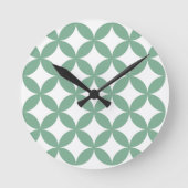 Green Shippo Round Wall Clock - Japanische Traditi Runde Wanduhr (Vorderseite)