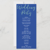 Green Shooting Stars Dark Blue Wedding Program (Rückseite)