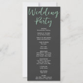 Green Shooting Stars Gray Wedding Program (Rückseite)