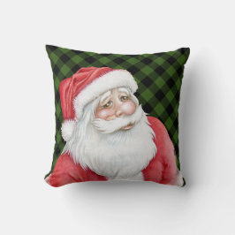 Green Side Red Side Buffalo Kariert und Santa Clau Kissen