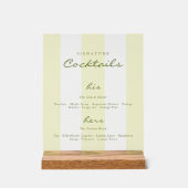 Green Signature Cocktails Wedding  Acrylschild (Vorderseite)