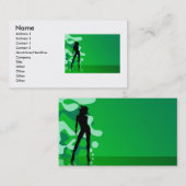 Green Silhouette Business Card Visitenkarte (Vorne/Hinten)