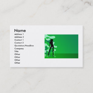 Green Silhouette Business Card Visitenkarte