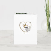 Green Silk & Ivory Pearl Wedding Shower Invitation Einladung (Rückseite)