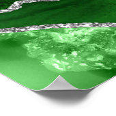 Green Silver Agate Wedding Seating Chart 8 Table Poster (Ecke)