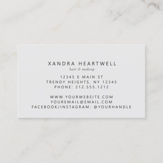 Green Silver Agate White Luxe Visitenkarte (Rückseite)