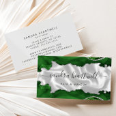 Green Silver Agate White Luxe Visitenkarte